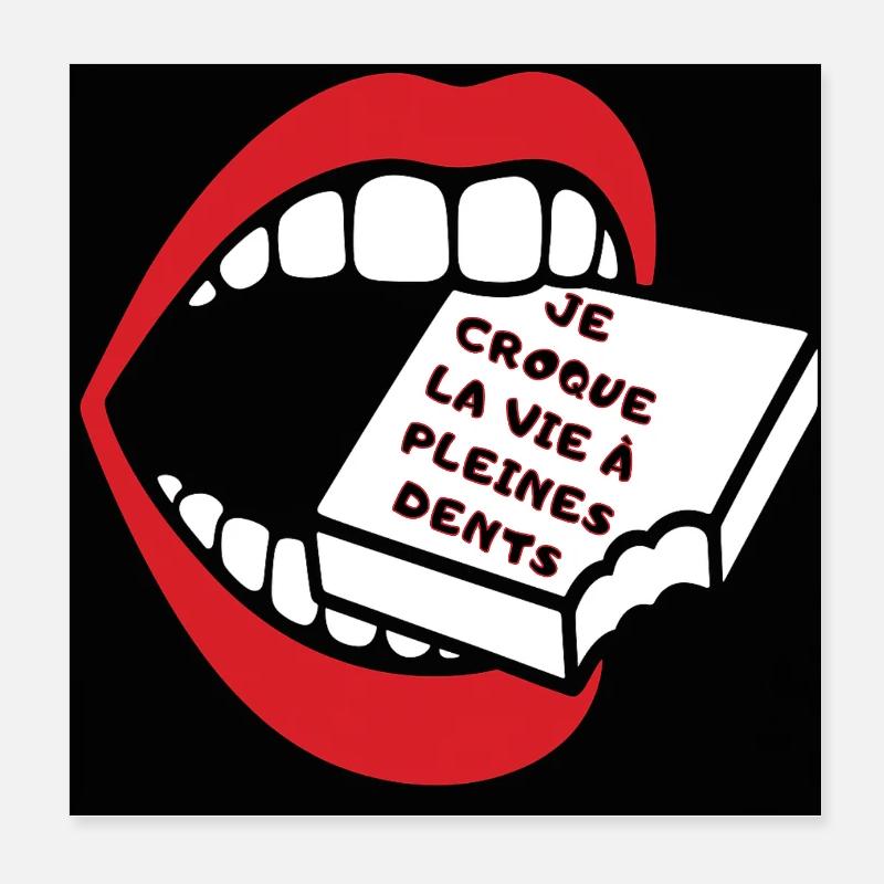La vie est belle  - Poster 20 x 20 cm - blanc