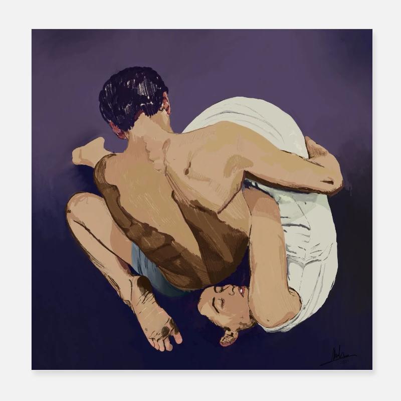 Zeitgemäße Umarmung Poster 20x20 cm