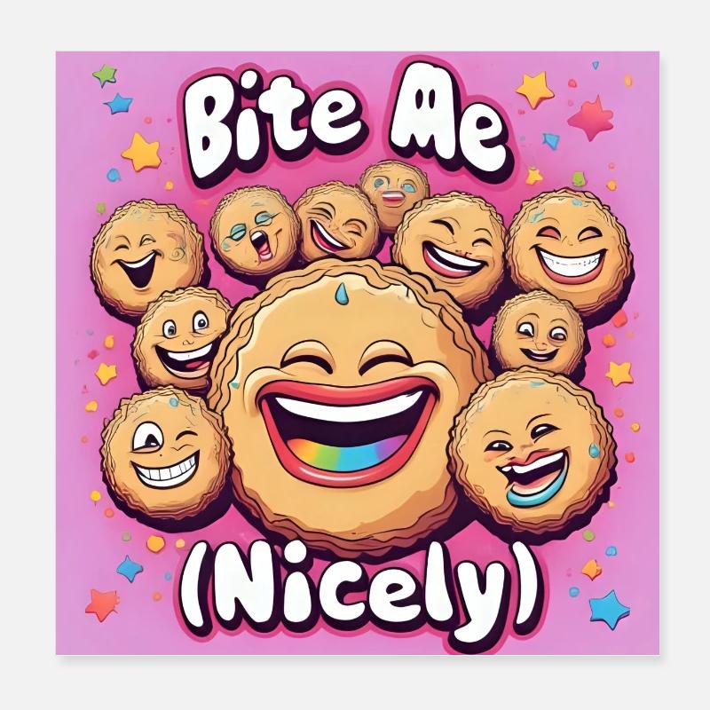 Me Nicely Cookies Laugh Design Poster 20 x 20 cm