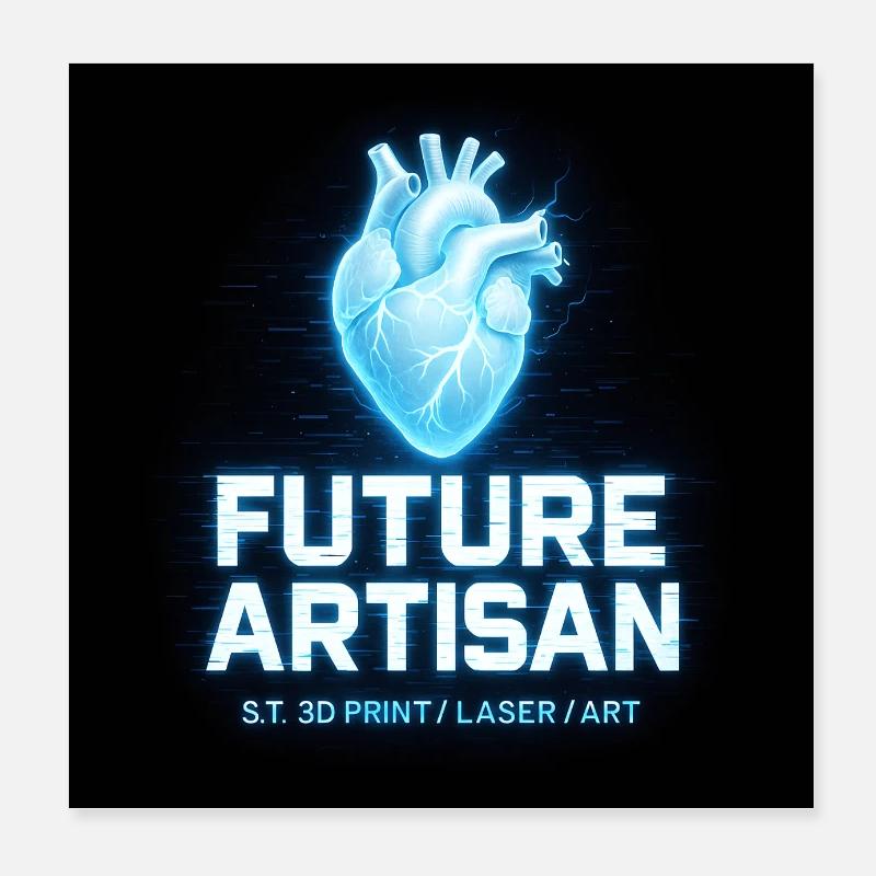 Future Artisan Herz Neon Poster 20x20 cm