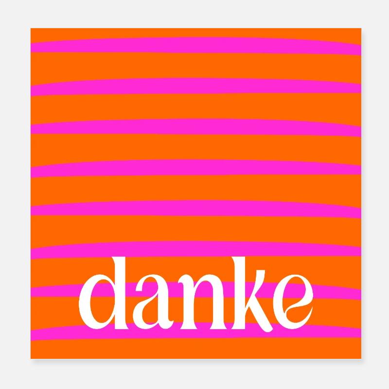 DANKE DANKBARKEIT - Poster 20x20 cm - Weiß