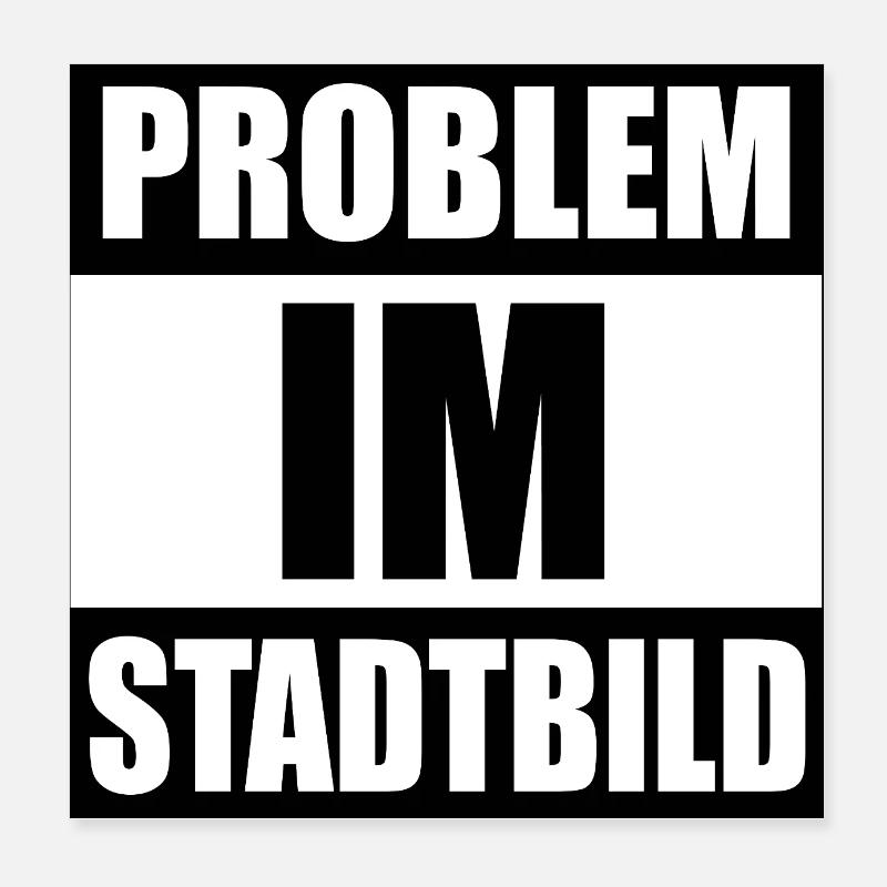 Problem im Stadtbild - Poster 20x20 cm - Weiß