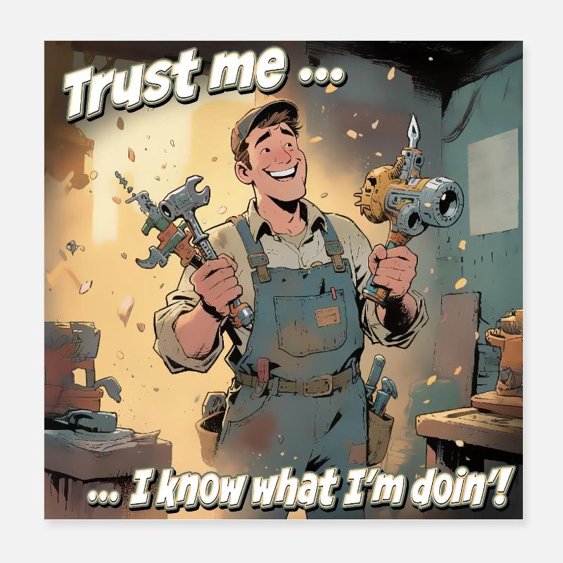 Croyez-moi, je sais ce que je fais ! Poster 20 x 20 cm