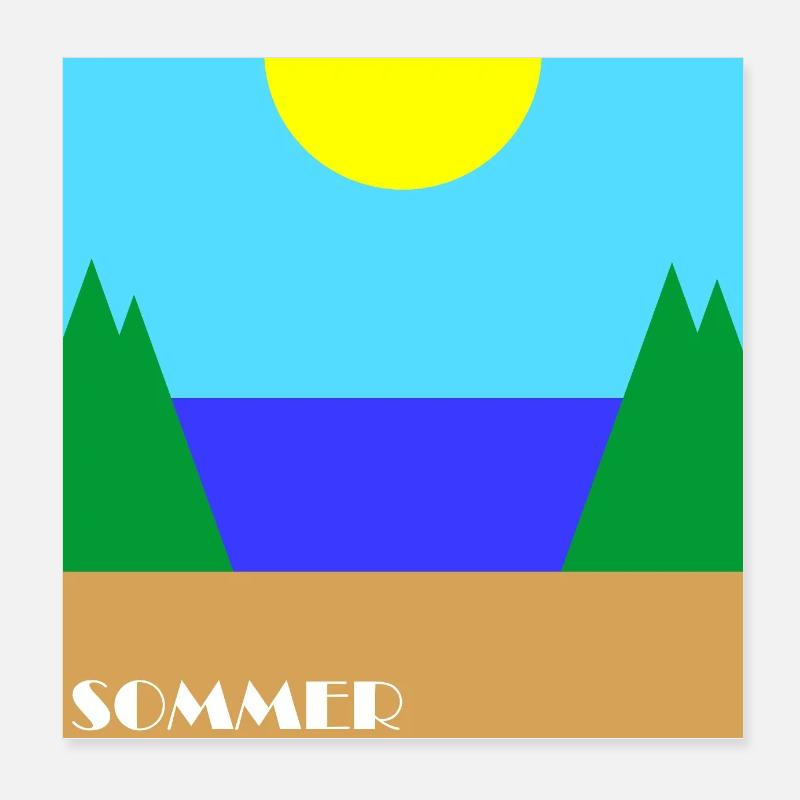 Sommer Poster 20x20 cm
