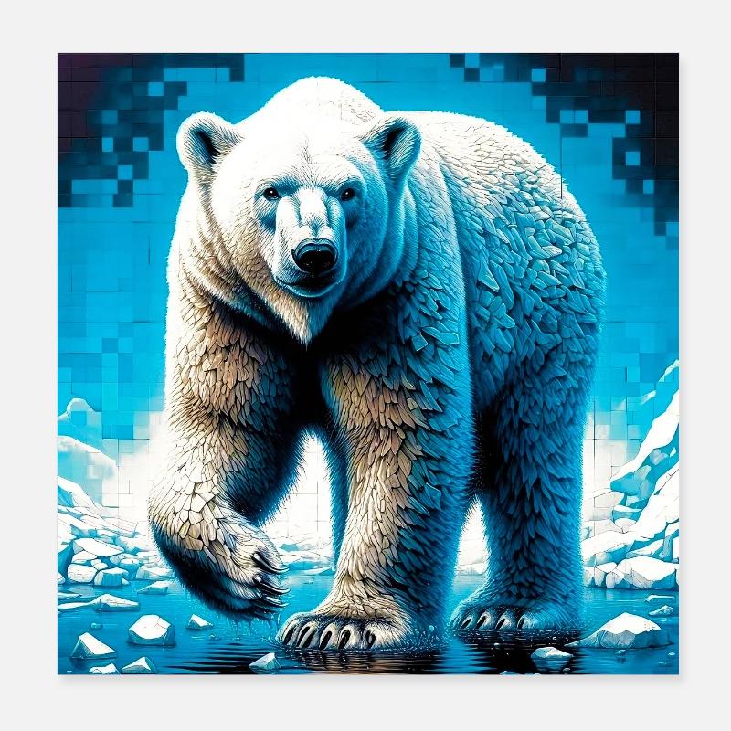 Eisbär Poster 20x20 cm