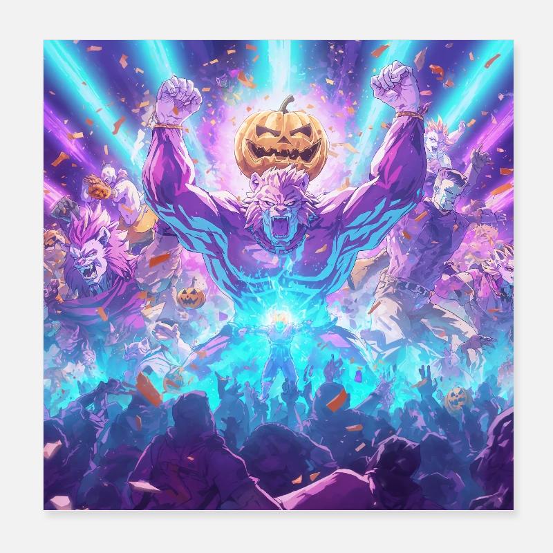Pumpkin Lion – Surcharge d’énergie | Joyverse Poster 20 x 20 cm