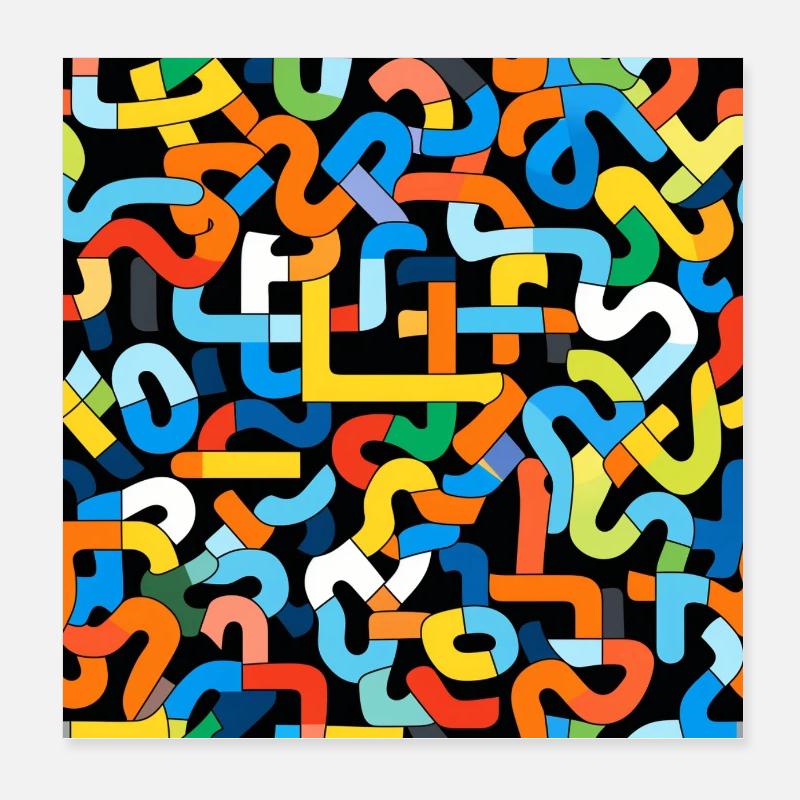 Intertwined Color Knot Pattern Poster 8" x 8" (20x20 cm)