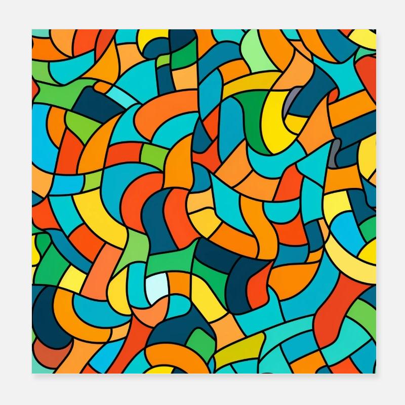 Nœud de couleur Tangle Poster 20 x 20 cm