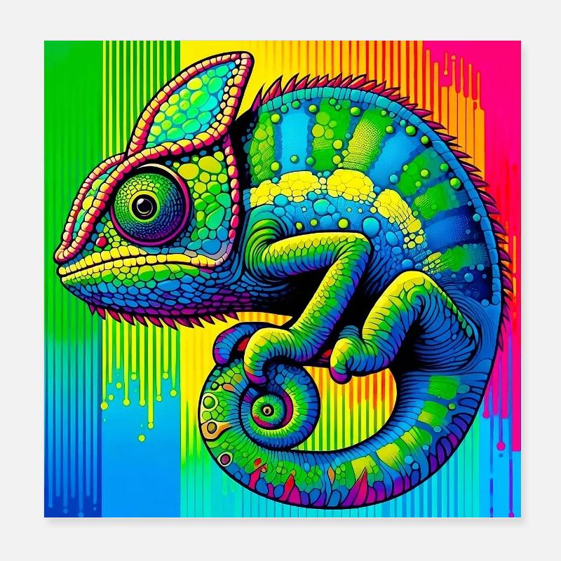 Chamäleon Poster 20x20 cm