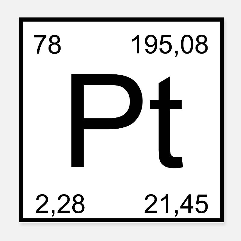 Platin Pt Element Typog Poster 20x20 cm