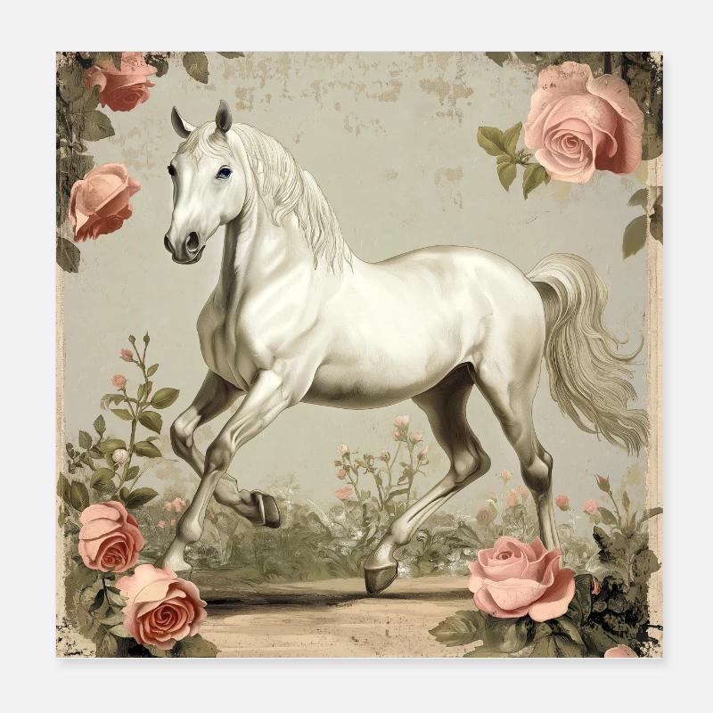 Pferd Vintage Poster 20x20 cm