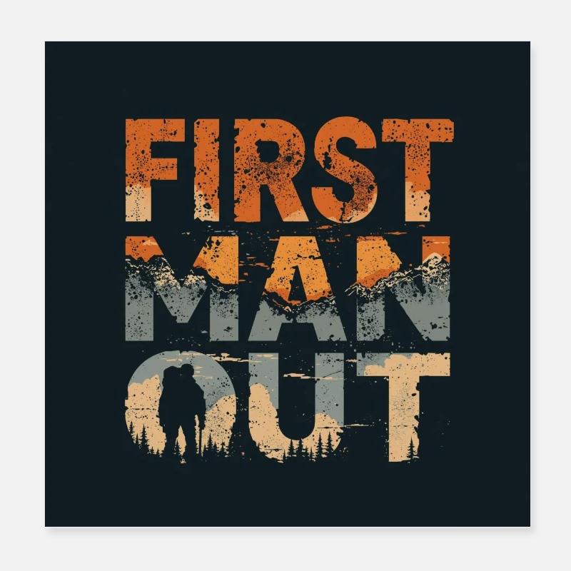 First Man Out Mountain Escape Poster 8" x 8" (20x20 cm)
