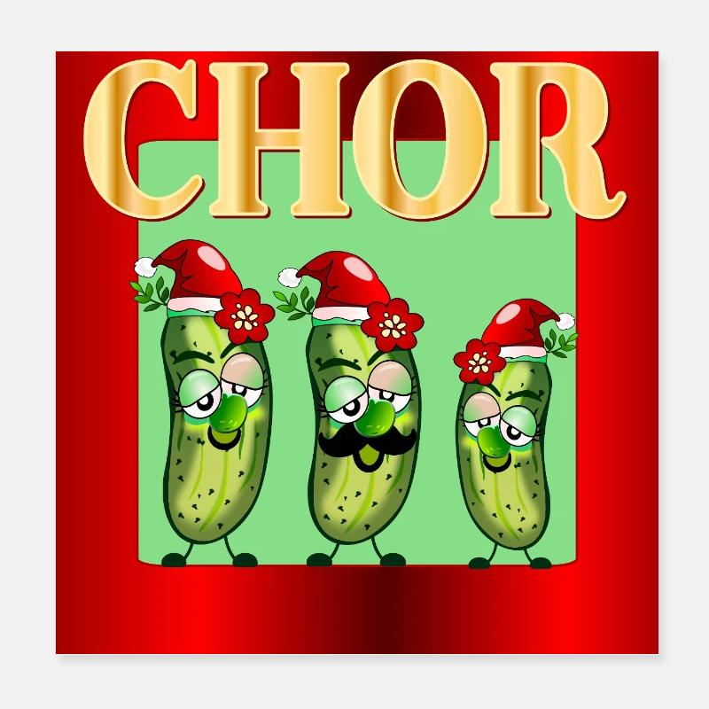 CHRISTMAS SINGING CHOIR Poster 8" x 8" (20x20 cm)
