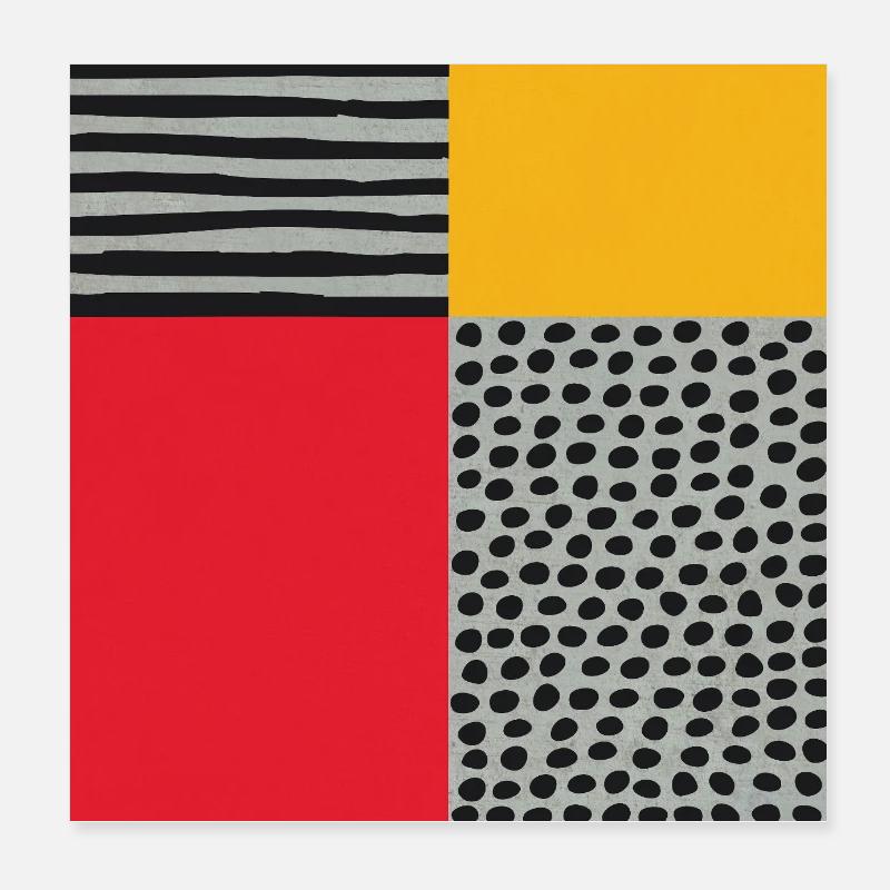 Scandi Art: Abstract Geometry in Red-Orange Poster 8" x 8" (20x20 cm)