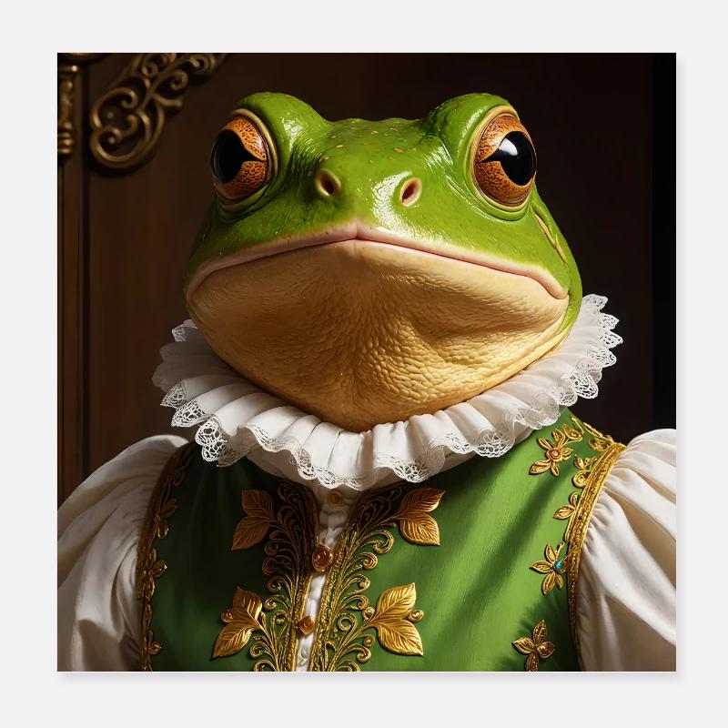 La Grenouille de la Renaissance – Royal Amphibiens Poster 20 x 20 cm