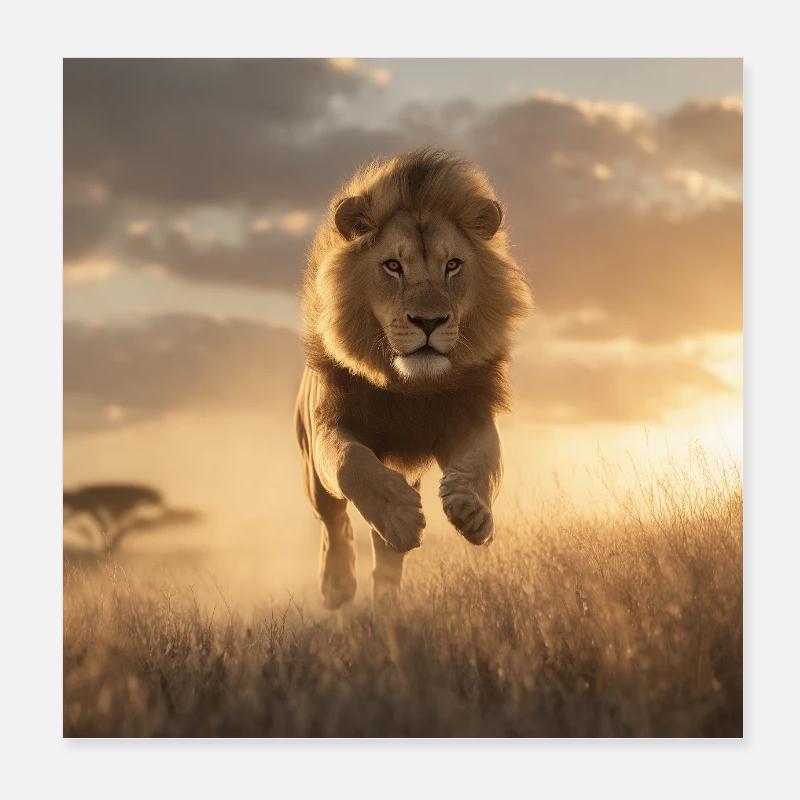Bond du Lion, Roi de la Savane Poster 20 x 20 cm