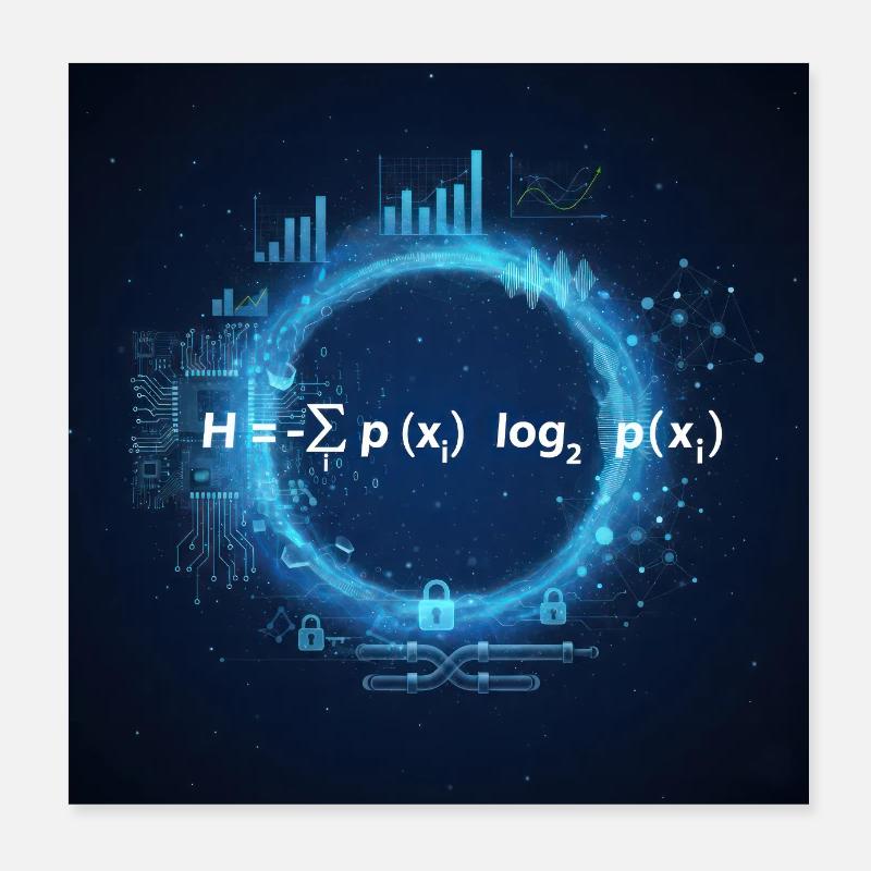 Claude Shannon Equation Poster 8" x 8" (20x20 cm)