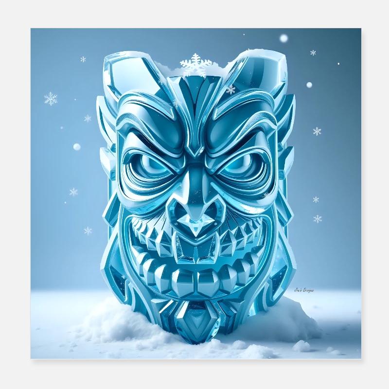 Ijs Tiki Mask Poster 8" x 8" (20x20 cm)