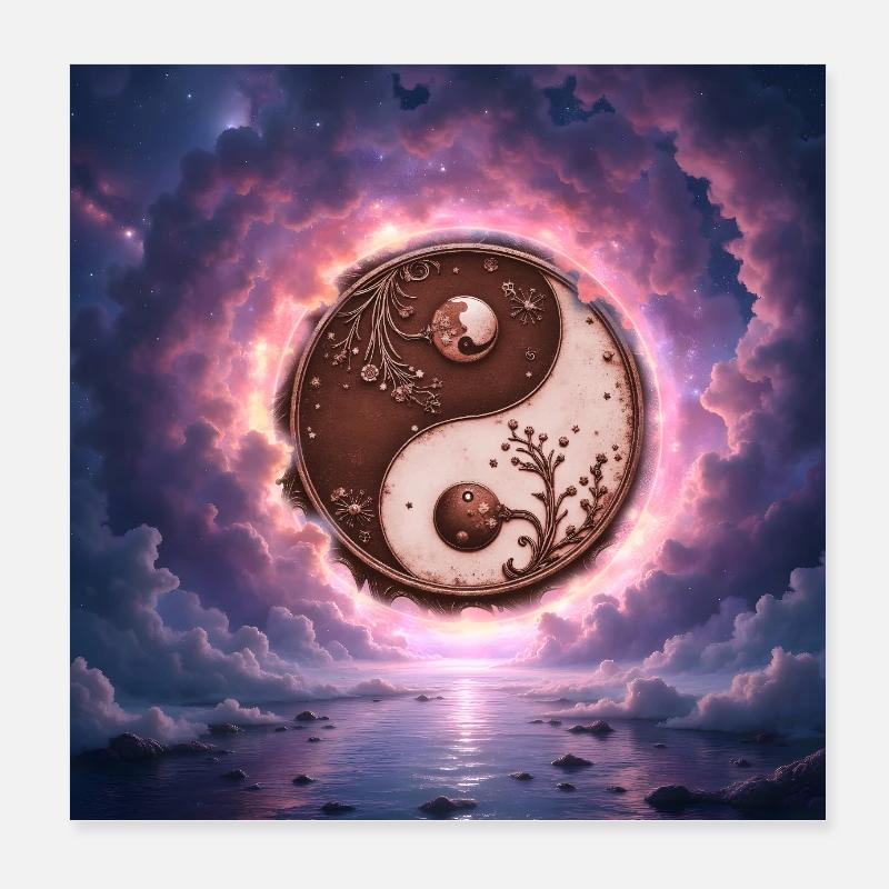 L’équilibre yin yang de la nature Poster 20 x 20 cm