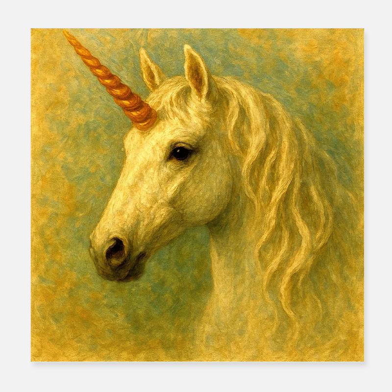 Portrait de licorne peint à chaud Poster 20 x 20 cm