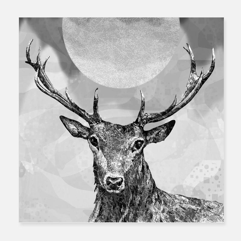 Cerf Poster 20 x 20 cm