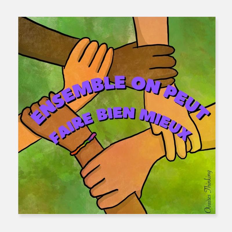 Gemeinsam können wir viel besser sein - Poster 20x20 cm - Weiß