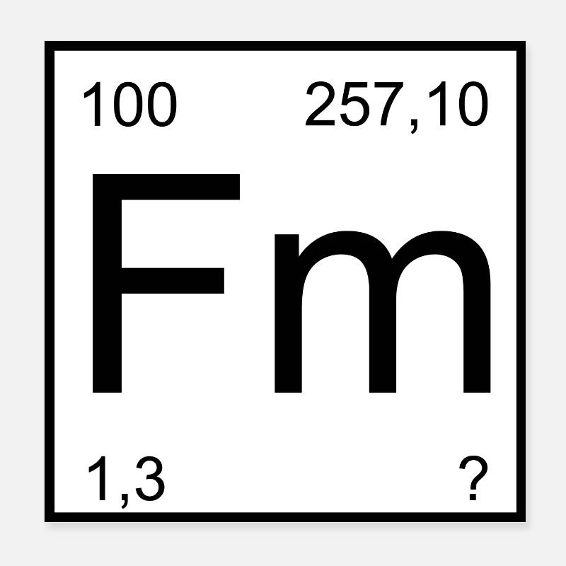 Fermium Period Table Design Poster 8" x 8" (20x20 cm)
