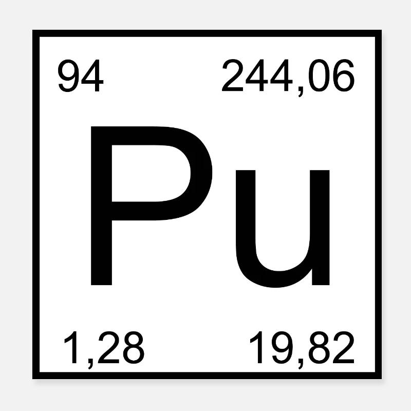 Conception de l’élément de plutonium Pu Poster 20 x 20 cm