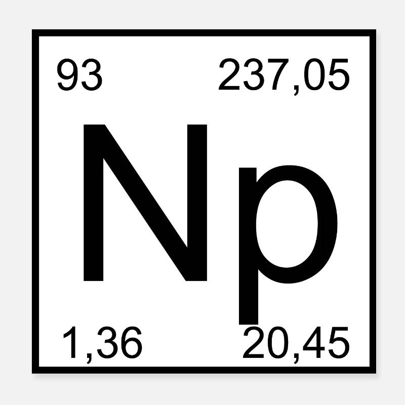 Art Minimal Élémentaire du Neptunium Poster 20 x 20 cm