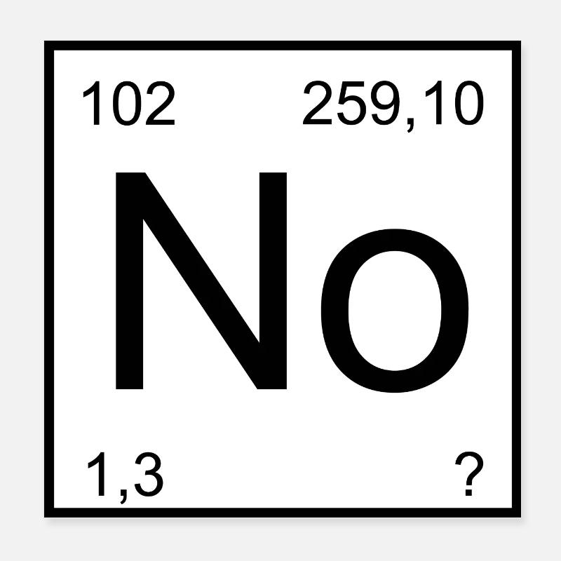 Nobelium No Elemental Nobelium Symbol Tee Poster 20x20 cm
