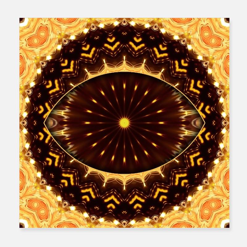Mandala de l’Œil de Feu Poster 20 x 20 cm