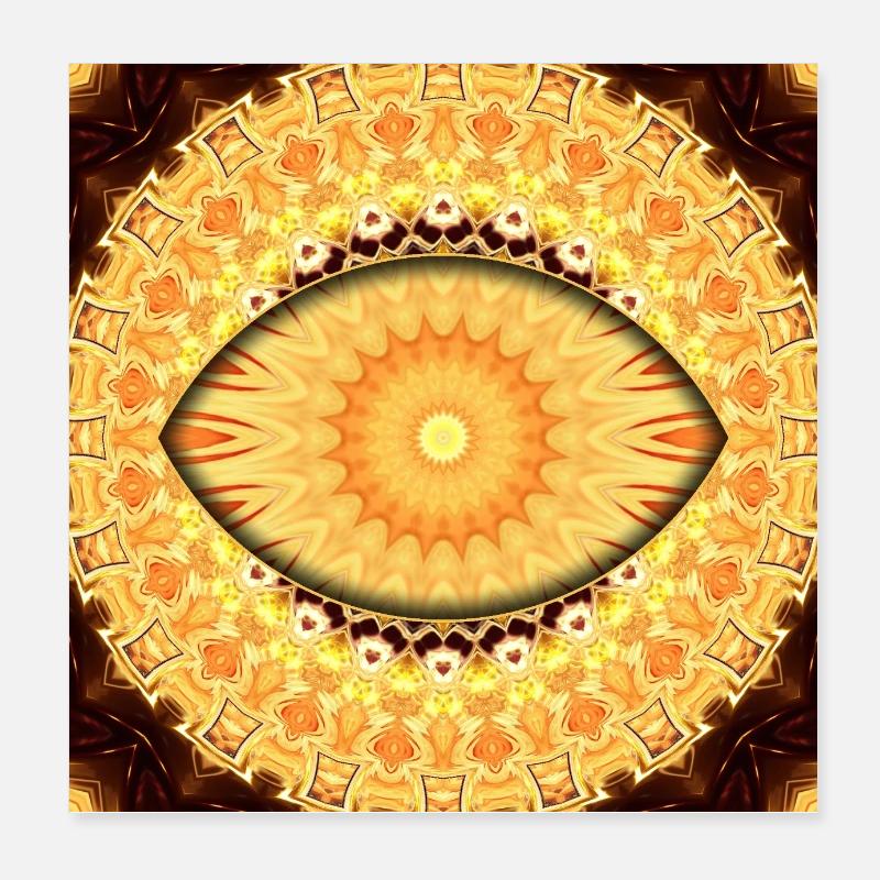 Kaléidoscope du Mandala du Soleil Poster 20 x 20 cm