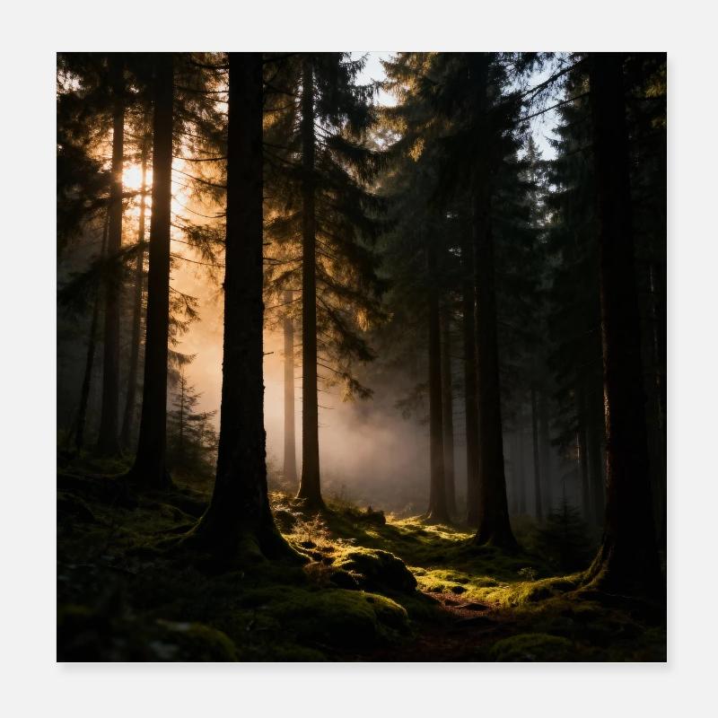 Wald Bushcraft Survival Poster Poster 20x20 cm
