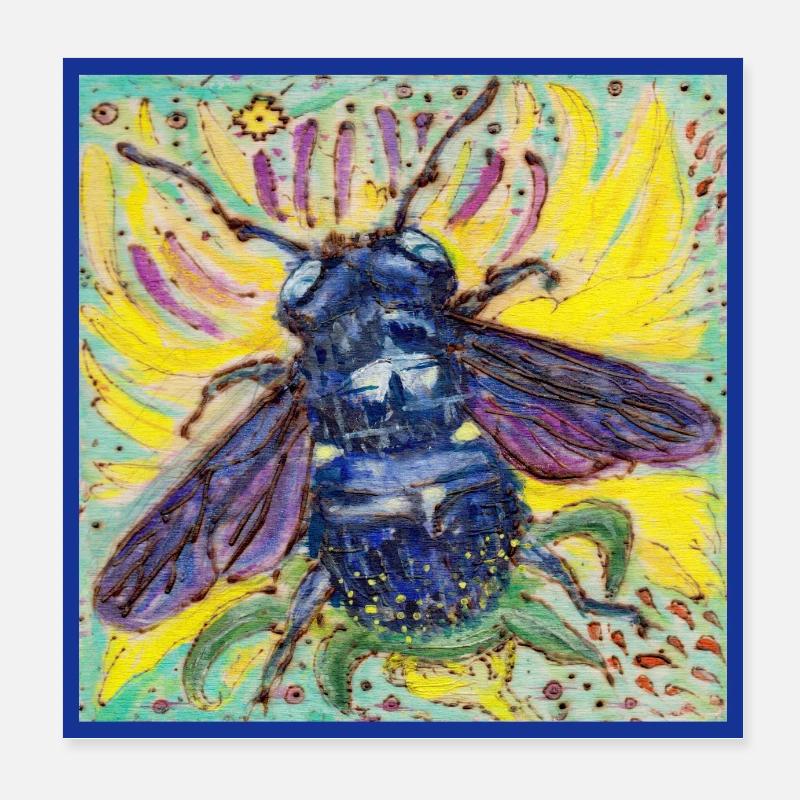 Holzbiene Poster 20x20 cm