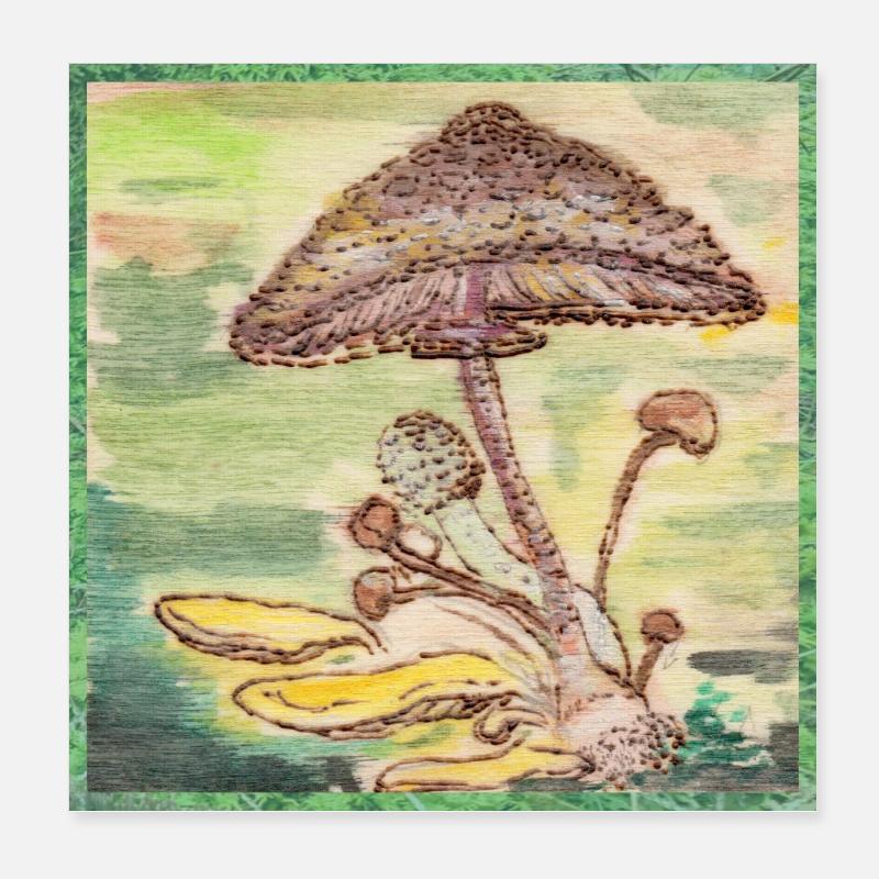 Mycètes Poster 20 x 20 cm
