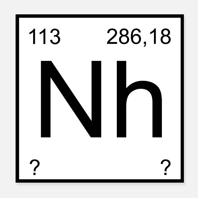 Nihonium Symbol Quadrant Poster 20x20 cm