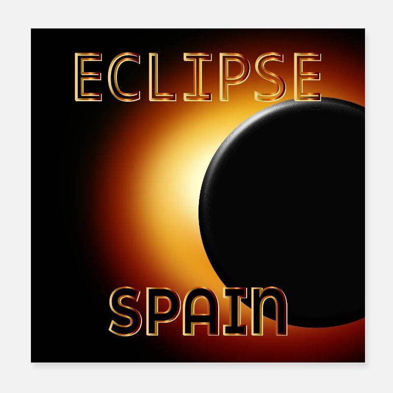 ECLIPSE SPAIN August 2026 Poster 8" x 8" (20x20 cm)