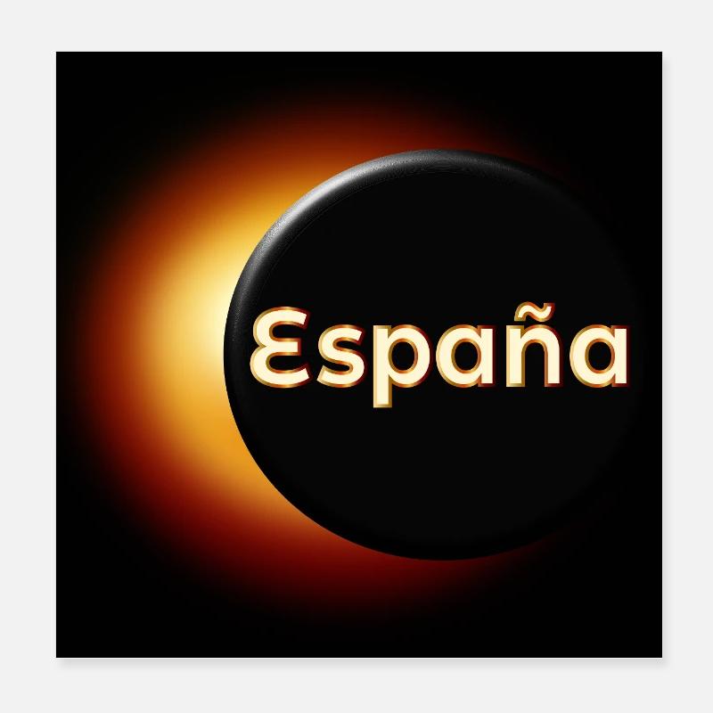 Éclipse solaire totale en Espagne Poster 20 x 20 cm