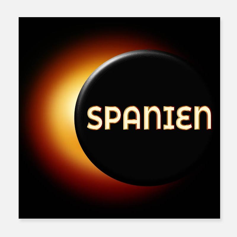 Éclipse solaire totale Espagne 2026 Poster 20 x 20 cm
