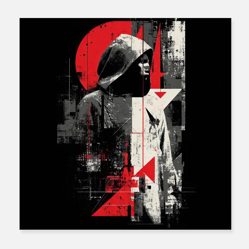 Geometric Shadow Pullover Hoodie Poster 8" x 8" (20x20 cm)