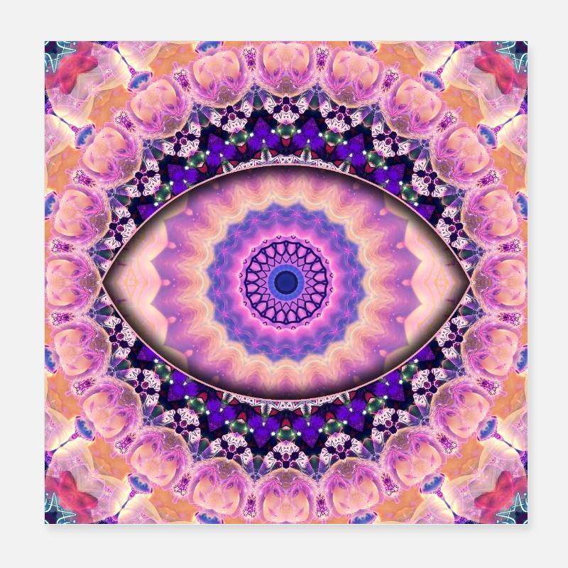 Kaleidoscopic eye mandala Poster 8" x 8" (20x20 cm)