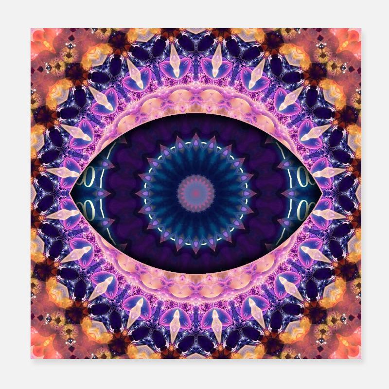 Kaleidoscopic eye mandala Poster 8" x 8" (20x20 cm)