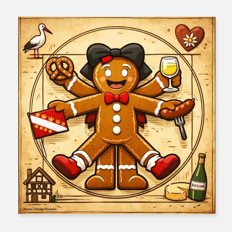 T-shirt logo Vitruve Mannele Alsace Poster 20 x 20 cm