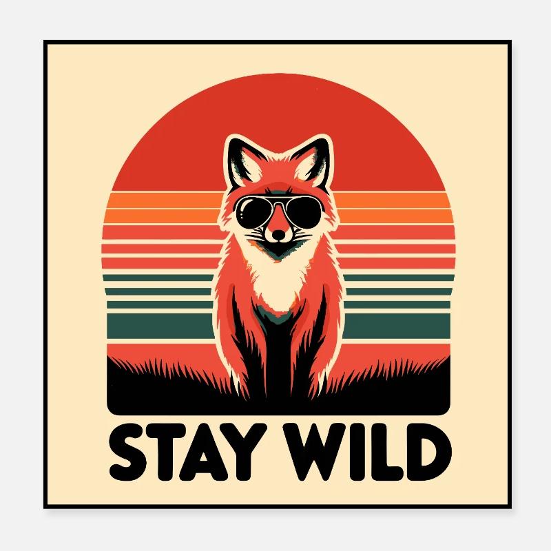 Restez sauvage Poster 20 x 20 cm
