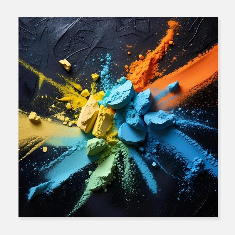 Explosion de poussière arc-en-ciel - Poster 20 x 20 cm - blanc