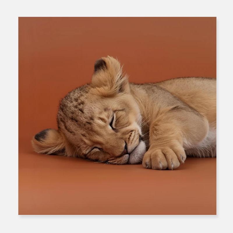 Petit guépard endormi Poster 20 x 20 cm