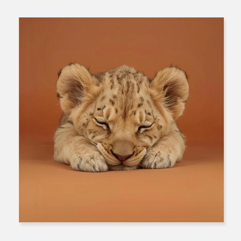 Petit guépard endormi Poster 20 x 20 cm