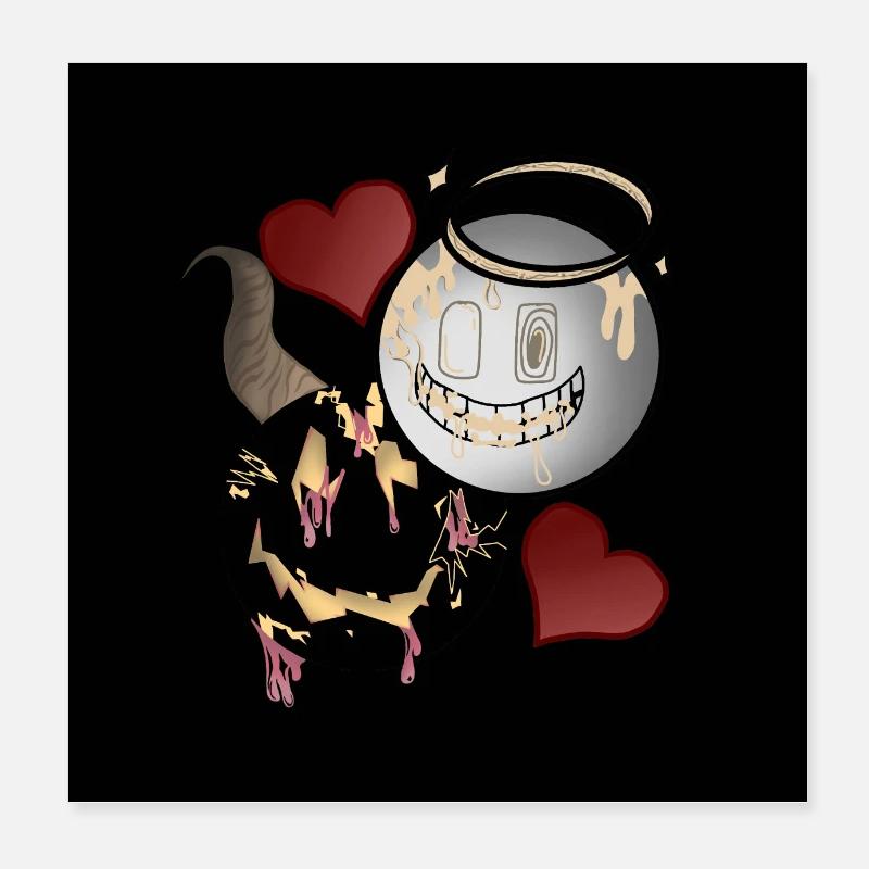 Angel and Devil Design Poster 8" x 8" (20x20 cm)