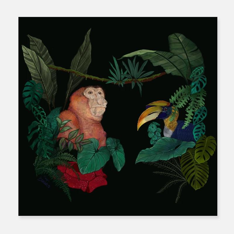 Amour de Bornéo Poster 20 x 20 cm