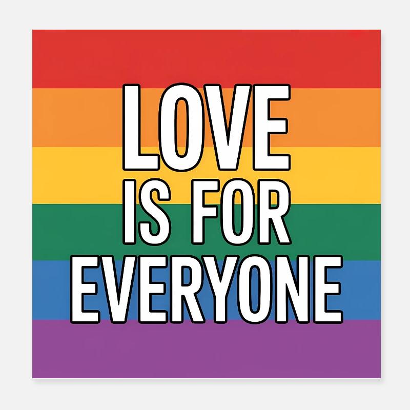 Love is for Everyone - Antifa Rainbow Tee Poster 20x20 cm